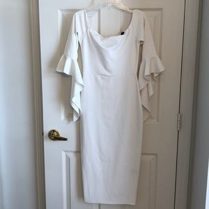 White midi dress